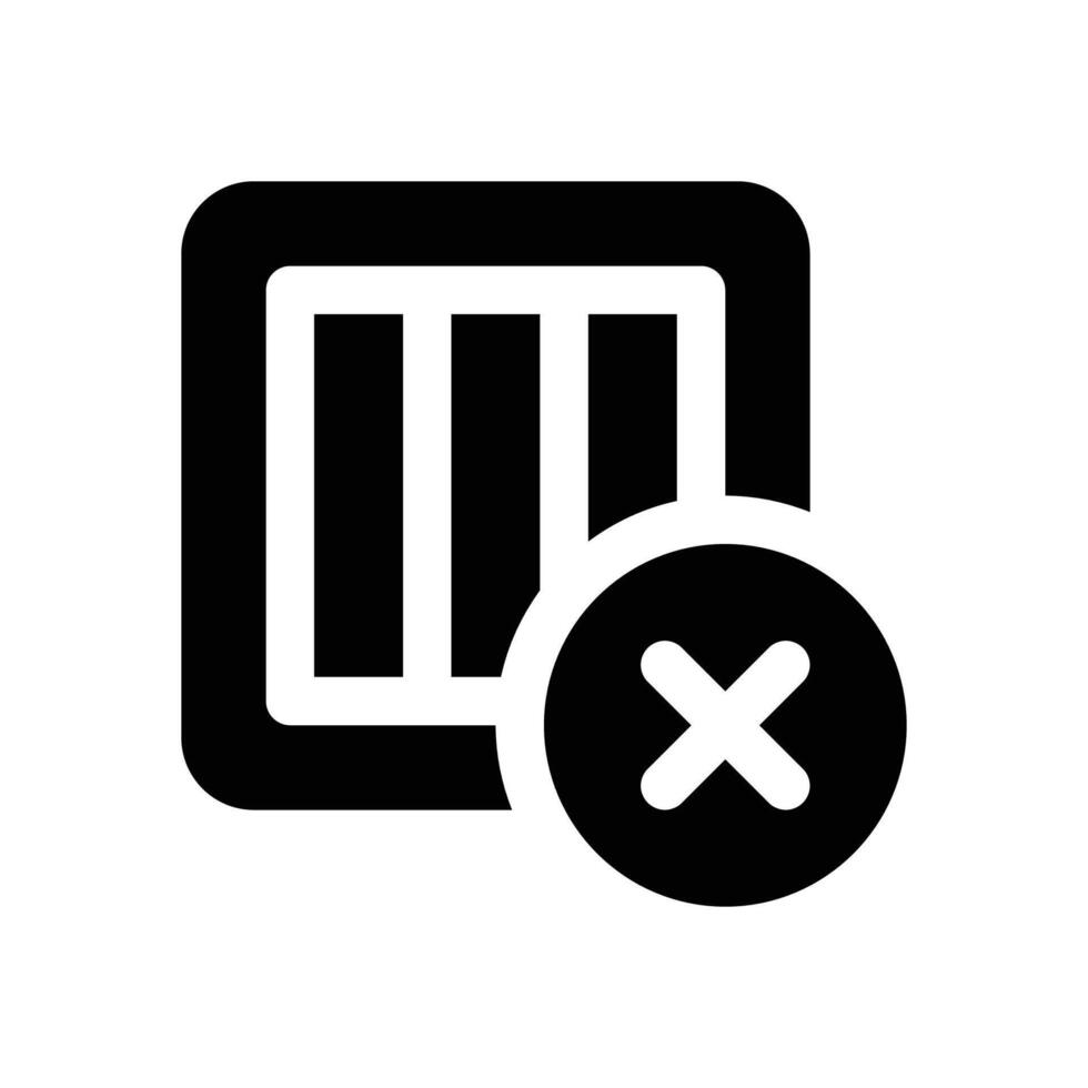 cancel package glyph icon. Strong and solid icon for websites and mobile apps. vector
