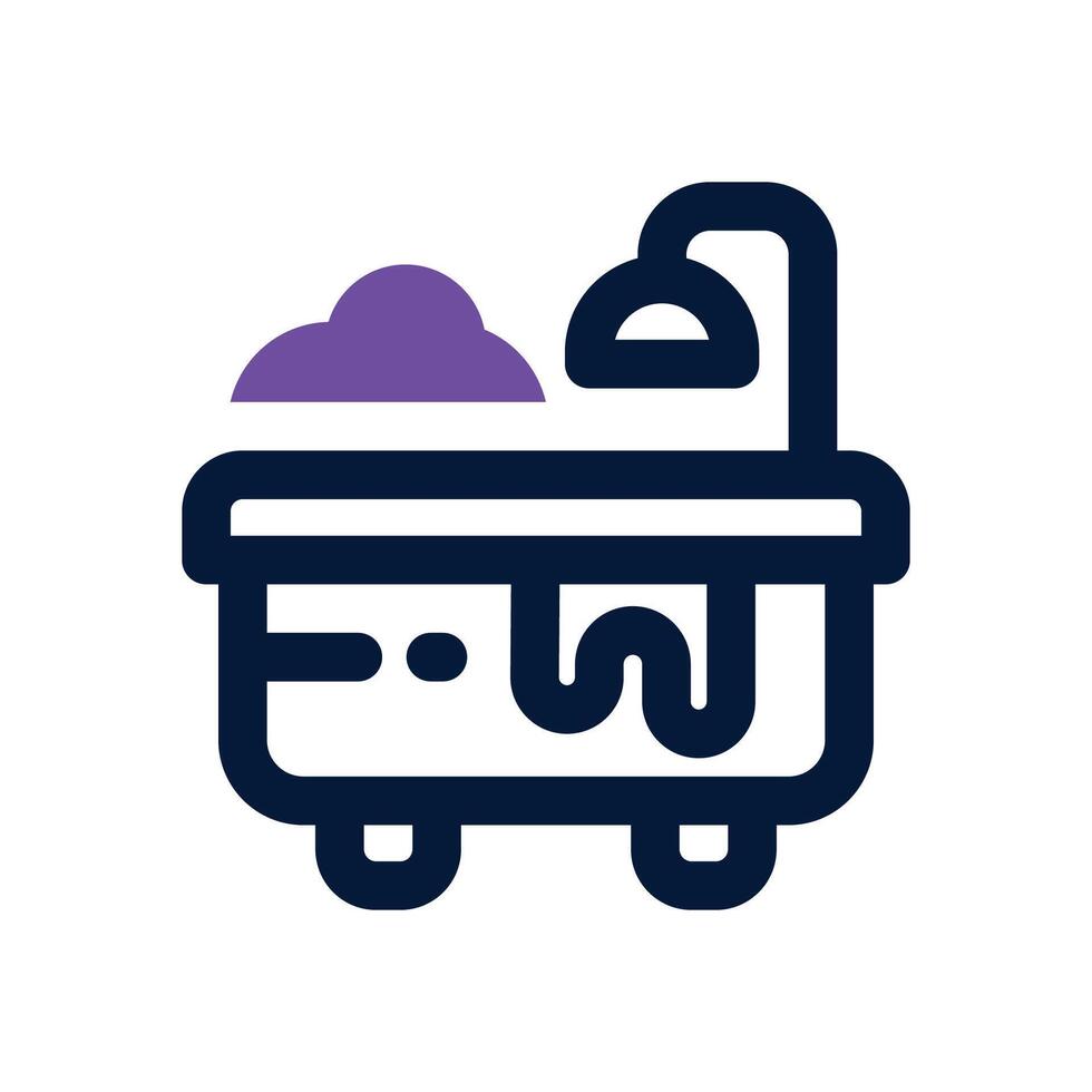 bathtub dual tone icon. Sleek and modern icon for websites and mobile apps. vector