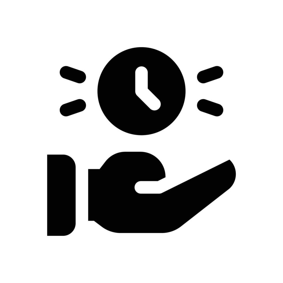 save time glyph icon. Strong and solid icon for websites, mobile interfaces, presentations, and visual branding. High quality and easy to edit. vector