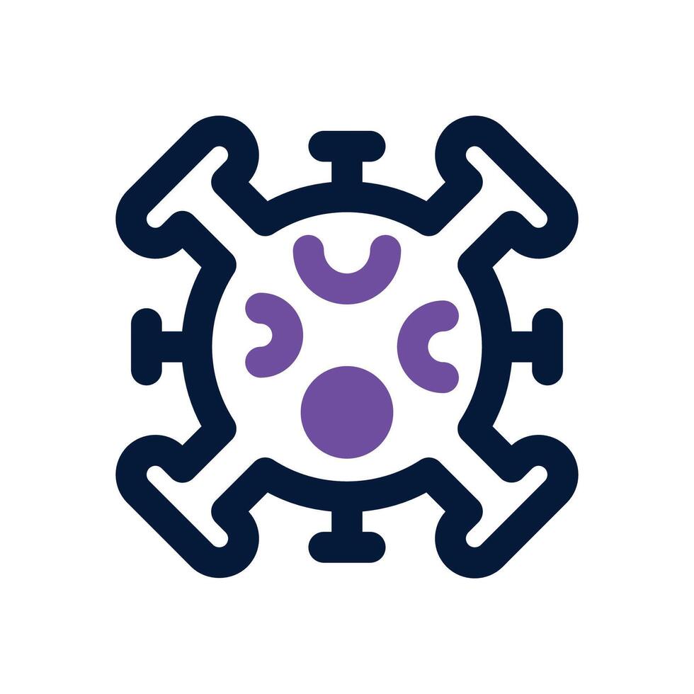 virus dual tone icon. Sleek and modern icon for websites and mobile apps. vector