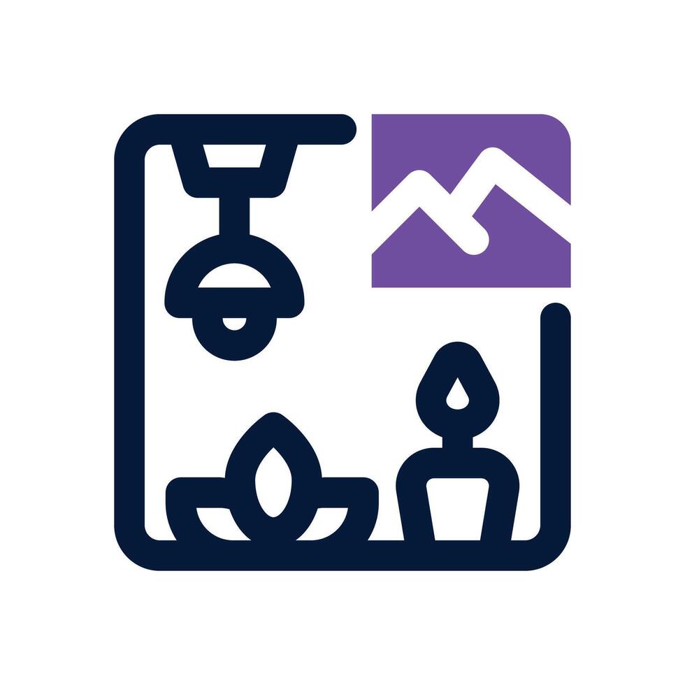 meditation room dual tone icon. Sleek and modern icon for websites and mobile apps. vector