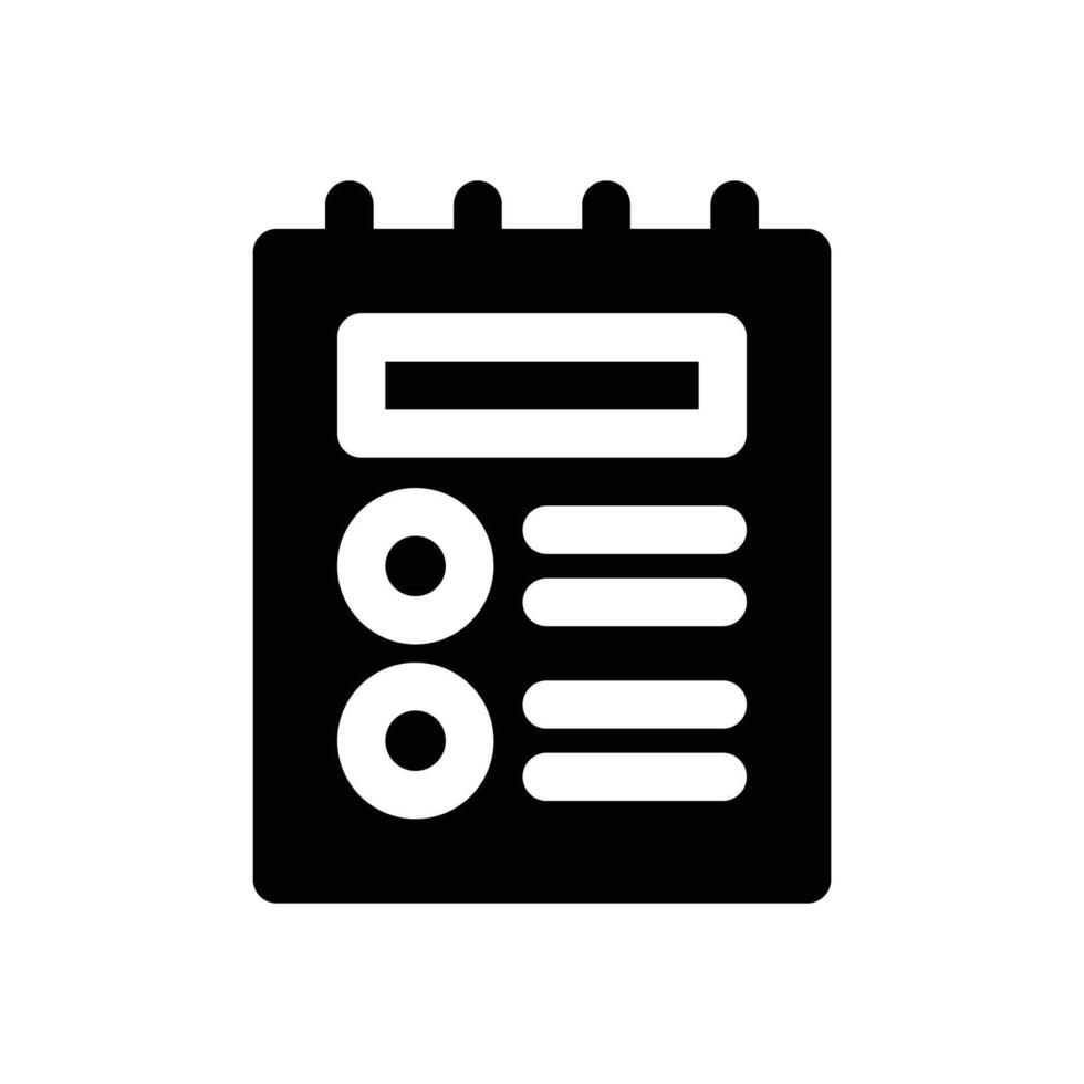 task glyph icon. Strong and solid icon for websites and mobile apps. vector