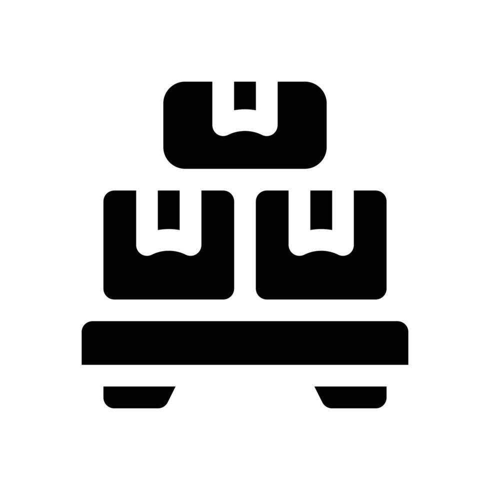 warehouse shelf glyph icon. Strong and solid icon for websites and mobile apps. vector