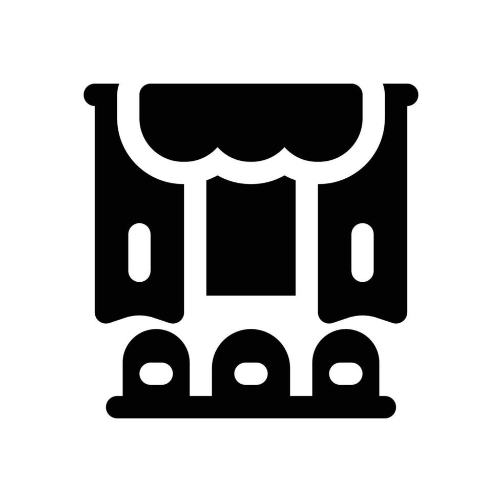 theater glyph icon. Strong and solid icon for websites and mobile apps. vector