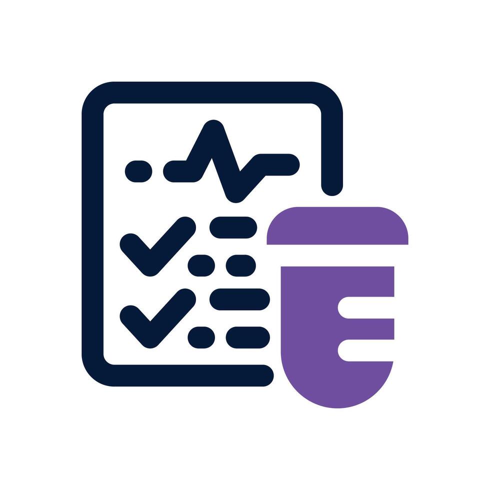 lab report dual tone icon. Sleek and modern icon for websites and mobile apps. vector