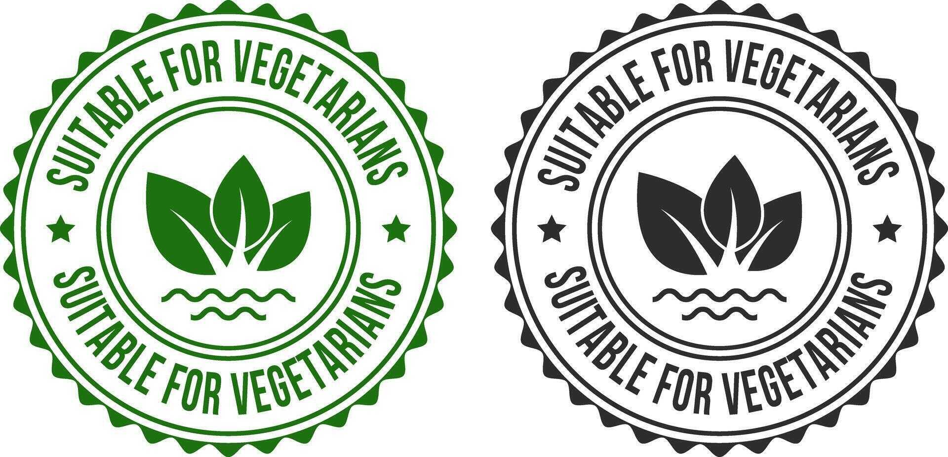 two green and black labels for vegetables vector