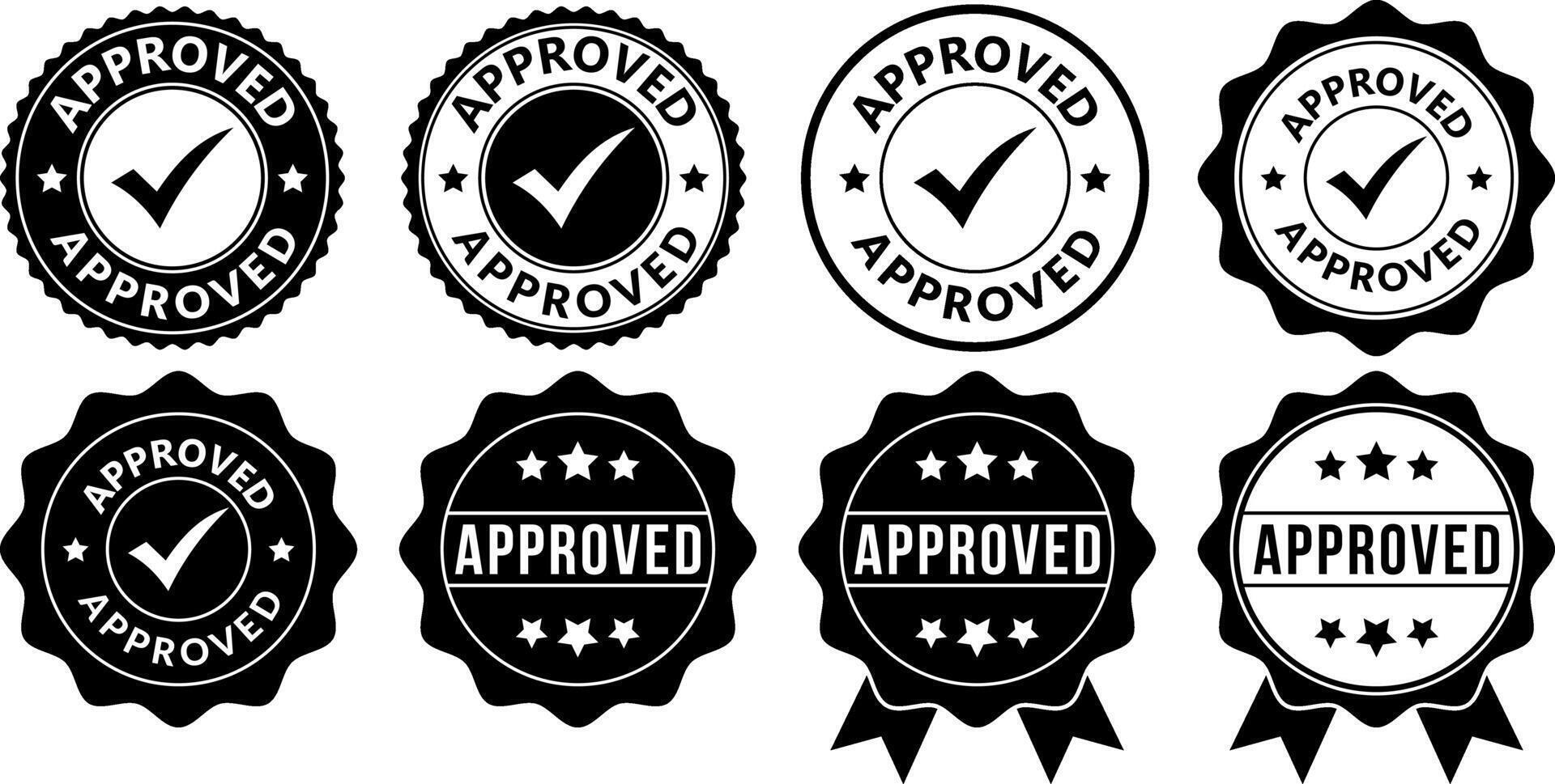 approved seal, badge, label icons vector