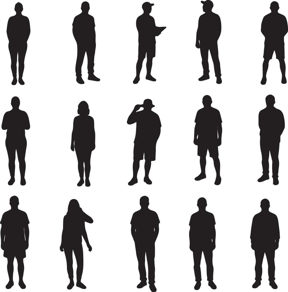 Minimal Human Figure Vectors for Architecture - Hand-Drawn Line Illustrations of People for Use in Site Plans, Floorplans, Renderings, and Urban Concept Design