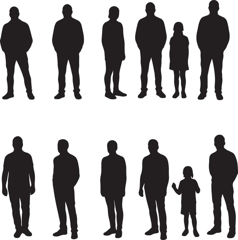 Minimal Line Drawing of People for Architectural Presentations Hand-Drawn Human Figures in Walking, Standing, and Conversational Poses for Urban Design, Floorplans, and Elevation Sketches vector
