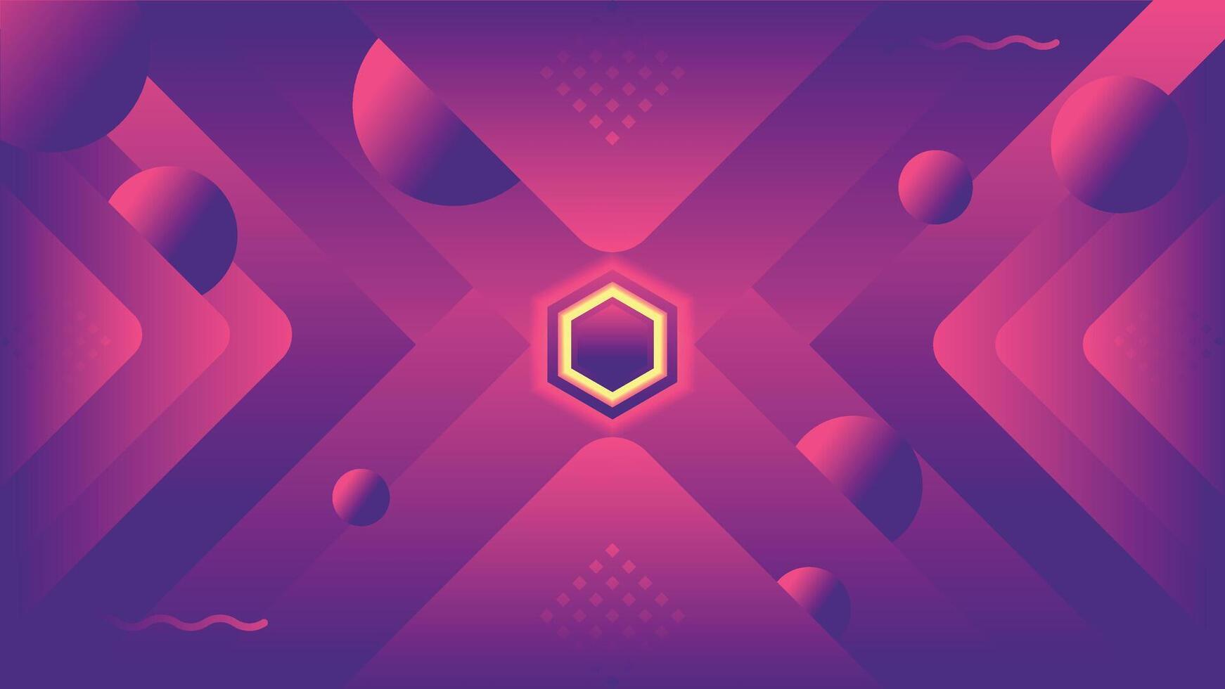 Abstract background with triangles dots hexagonal in the center,purple,yellow,orange color vector