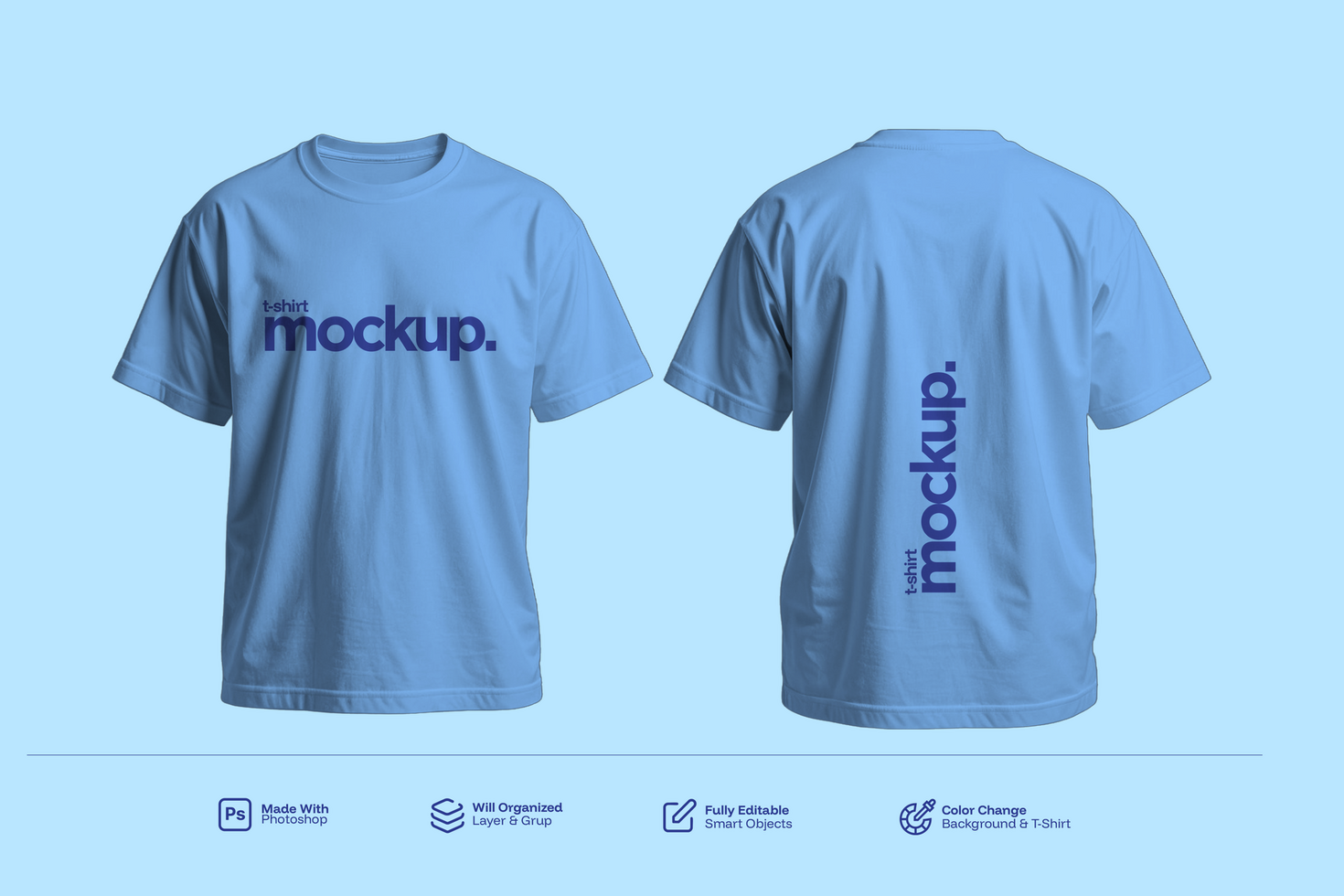Custom TShirt Mockup Front and Back View for Apparel Presentation psd