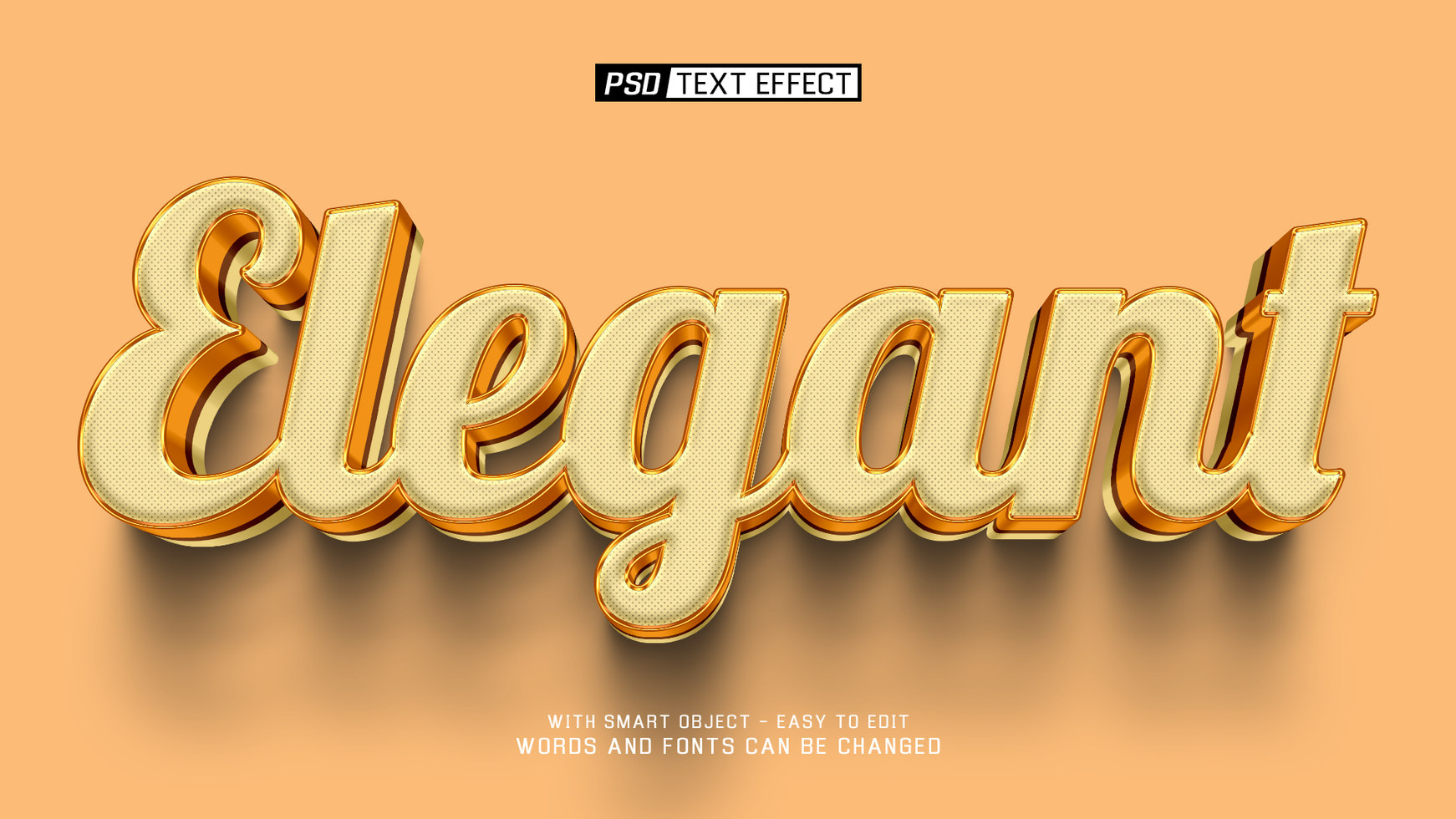 elegant 3d text effect psd