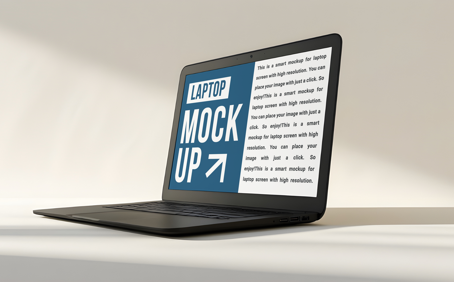 Laptop screen mockup with minimal background psd