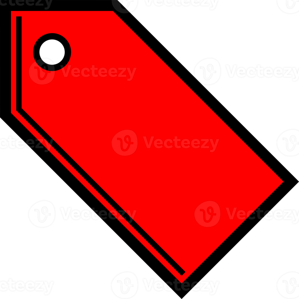 Red tag label frame png
