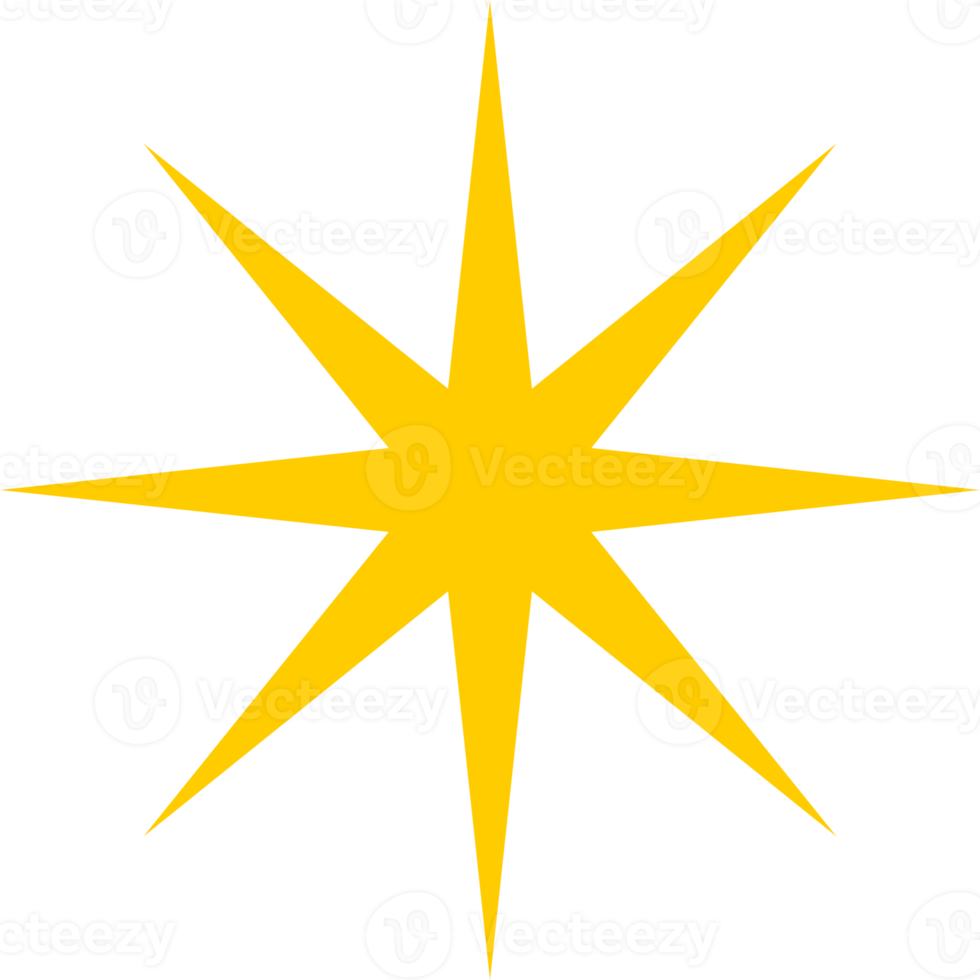 Sparkle star line yellow icon png