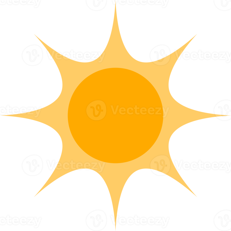 Yellow sun light rays png
