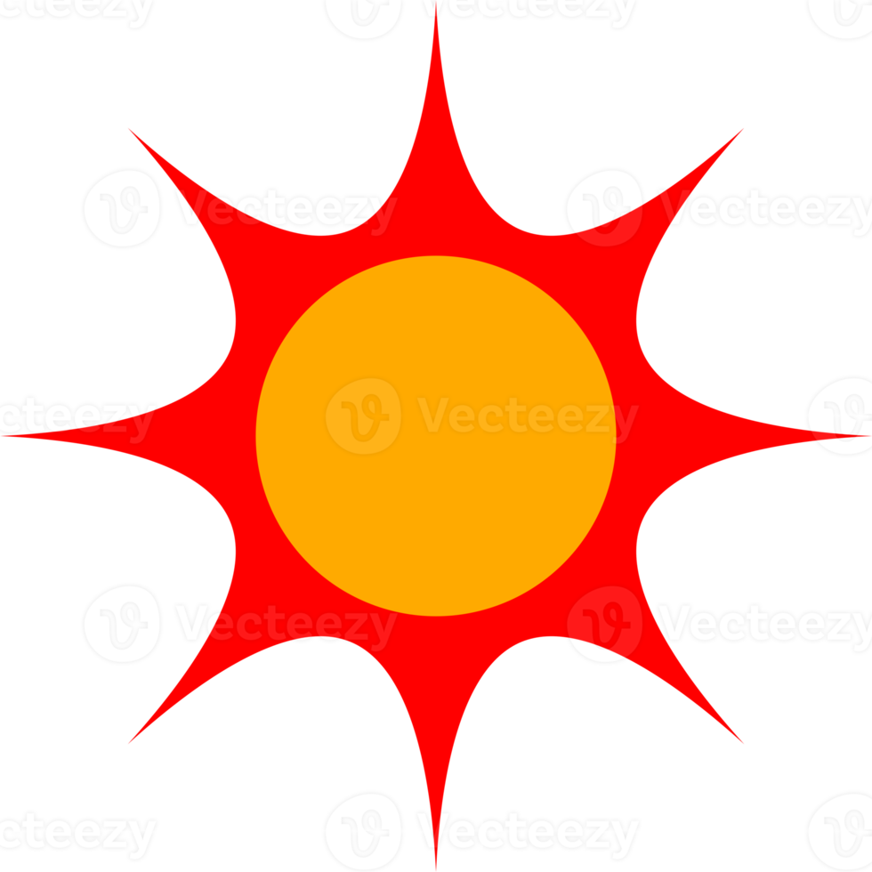 Yellow red sun light rays png