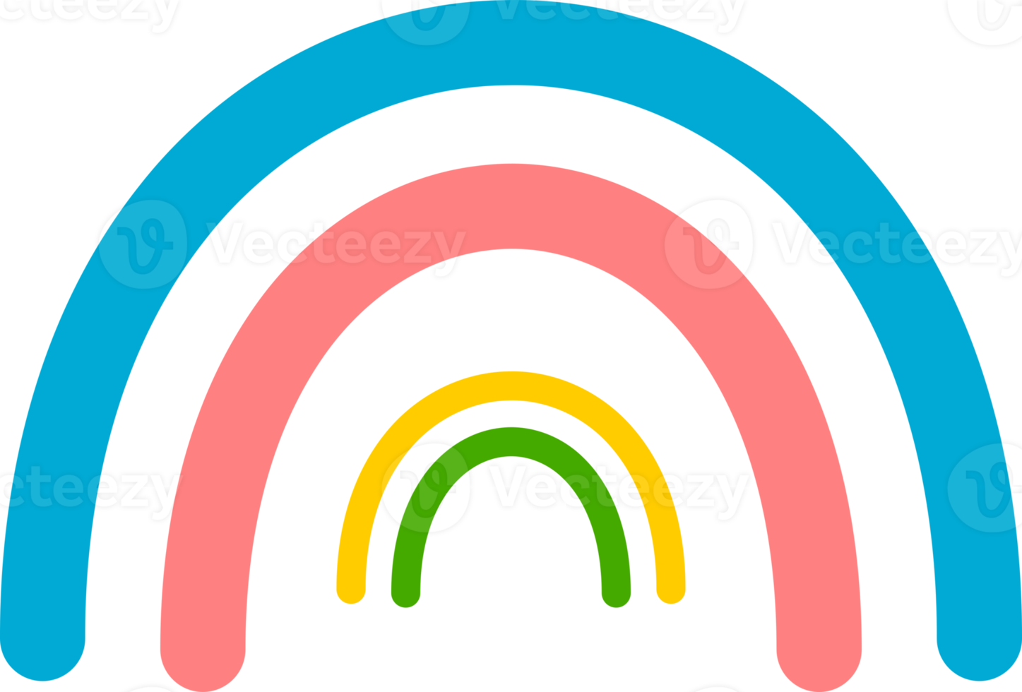 Cute curve line rainbow png