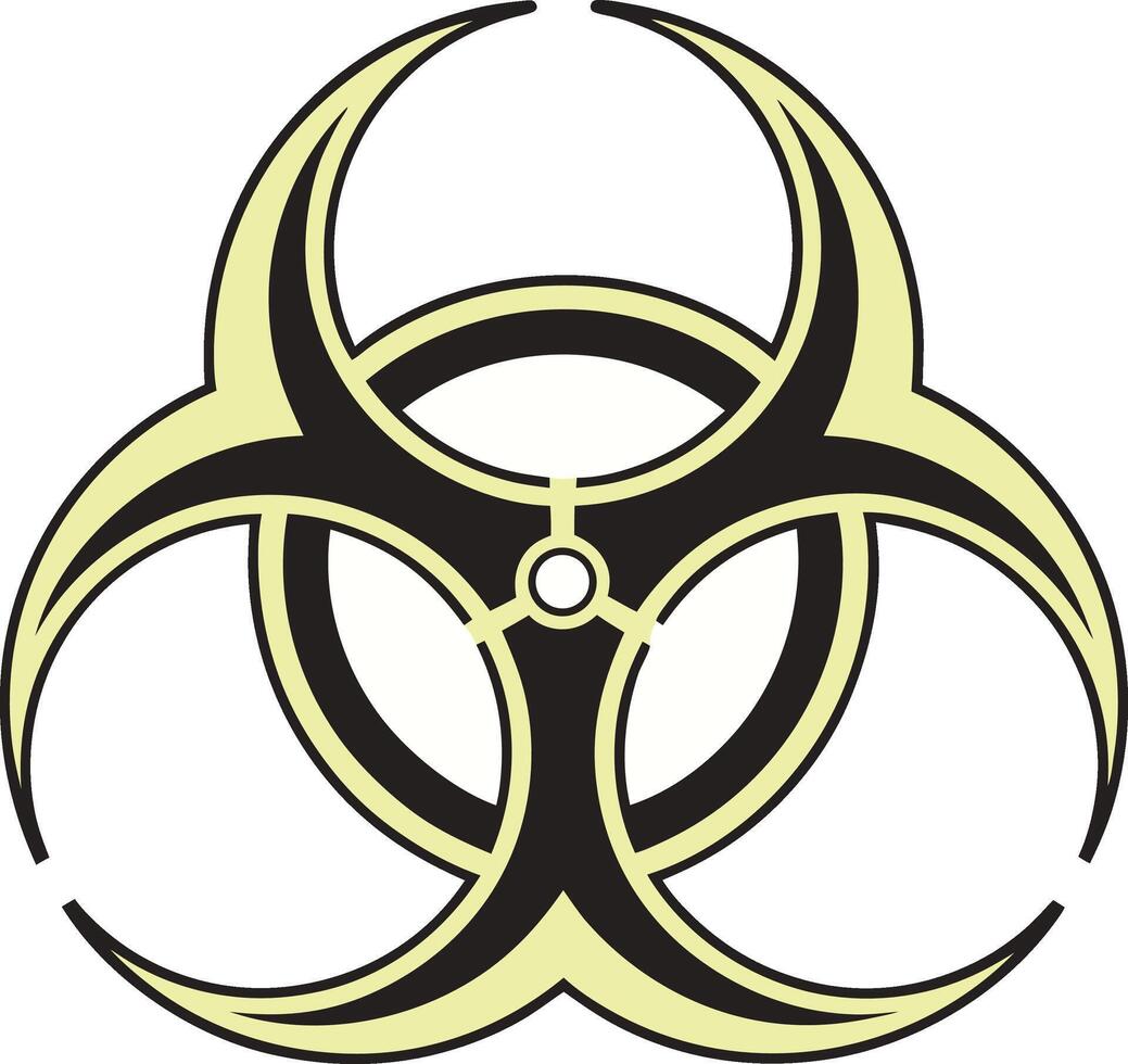 biohazard warning sign symbol for danger toxic waste or hazardous material safety vector