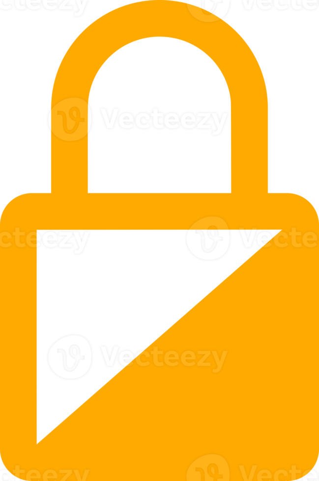 Yellow padlock key png