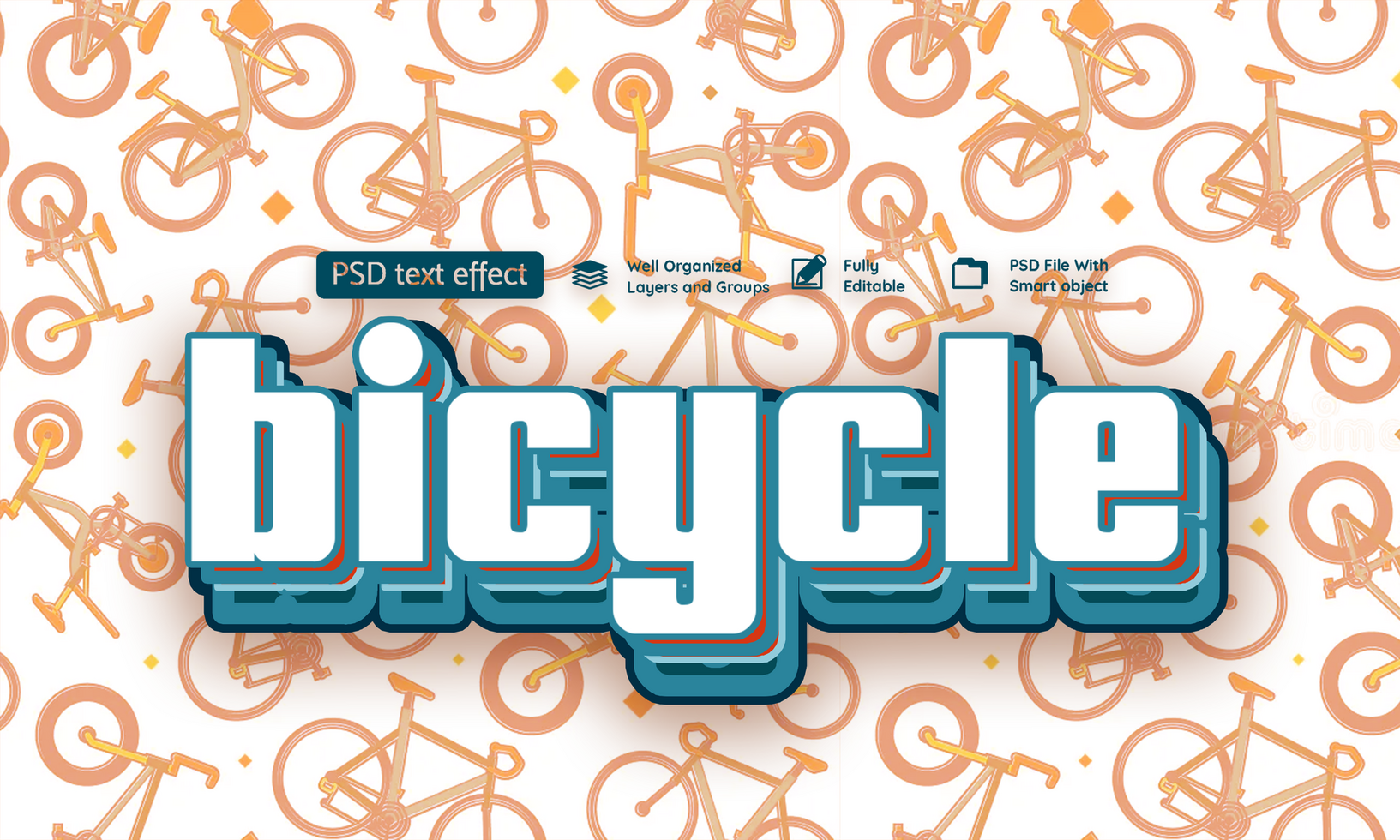 Bicycle Theme Text Effect psd
