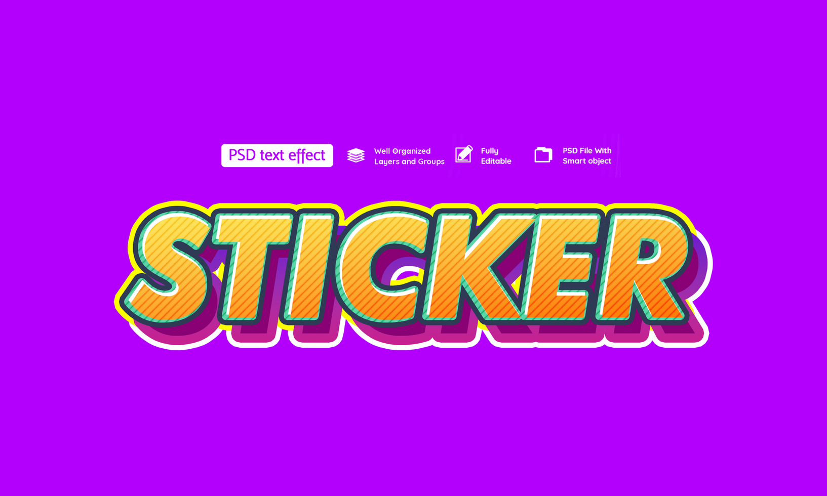 Sticker Style text effect psd