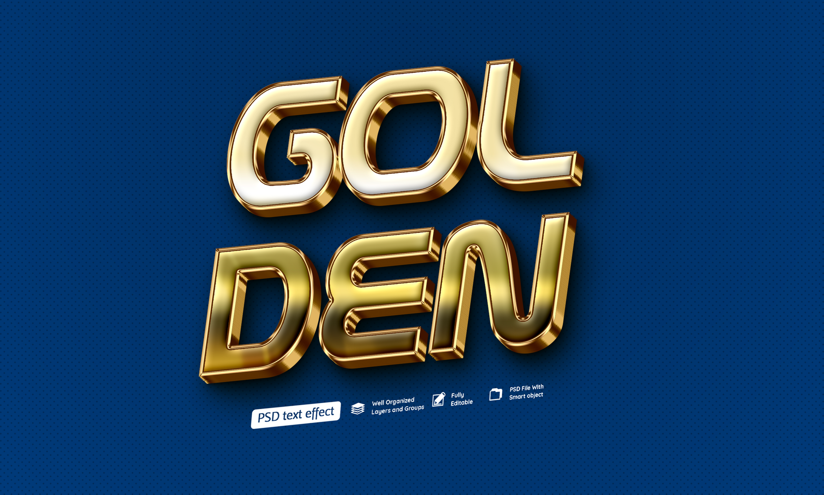 Gold 3D Text Effect psd