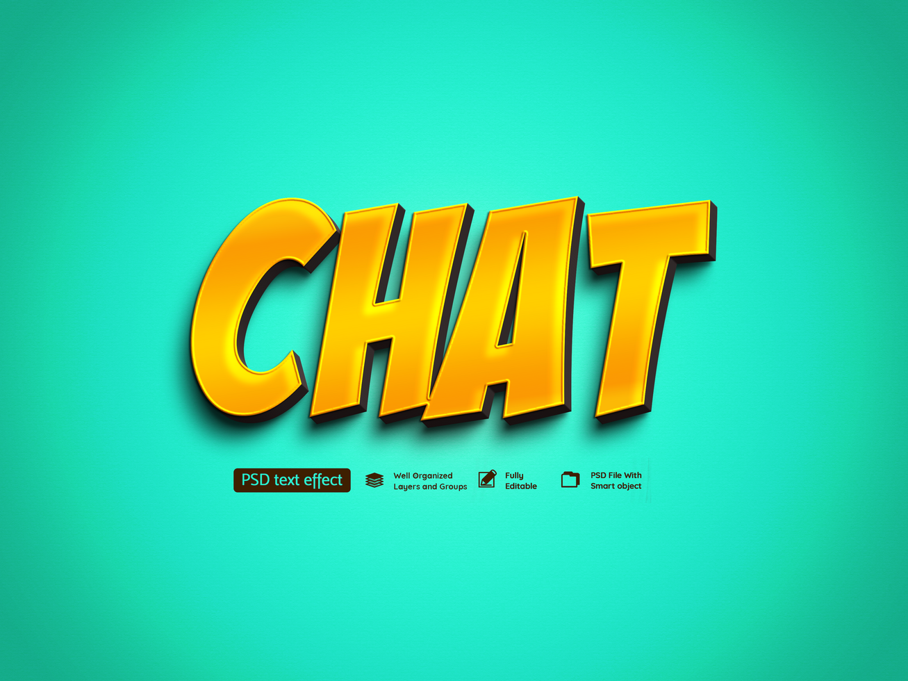 Realistic chat text effect psd