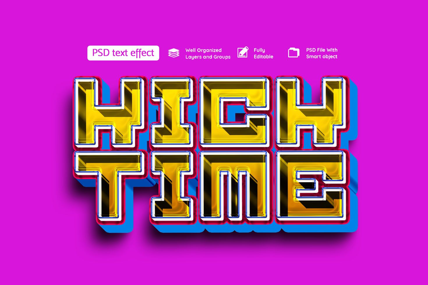Kick Time Style Editable Text Effect psd