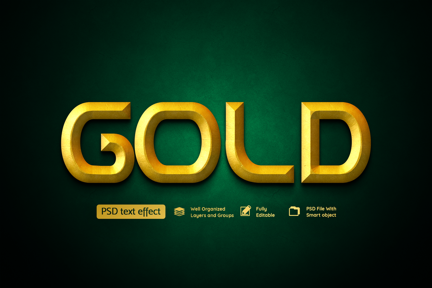 Gold style Text effect psd
