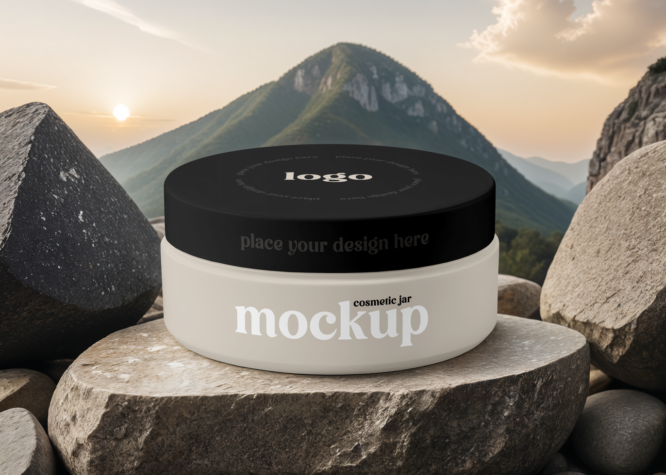 Cosmetic Jar Mockup psd