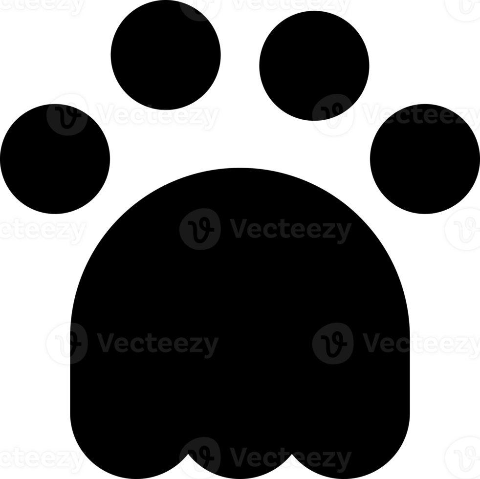 Black cat pet footprint png