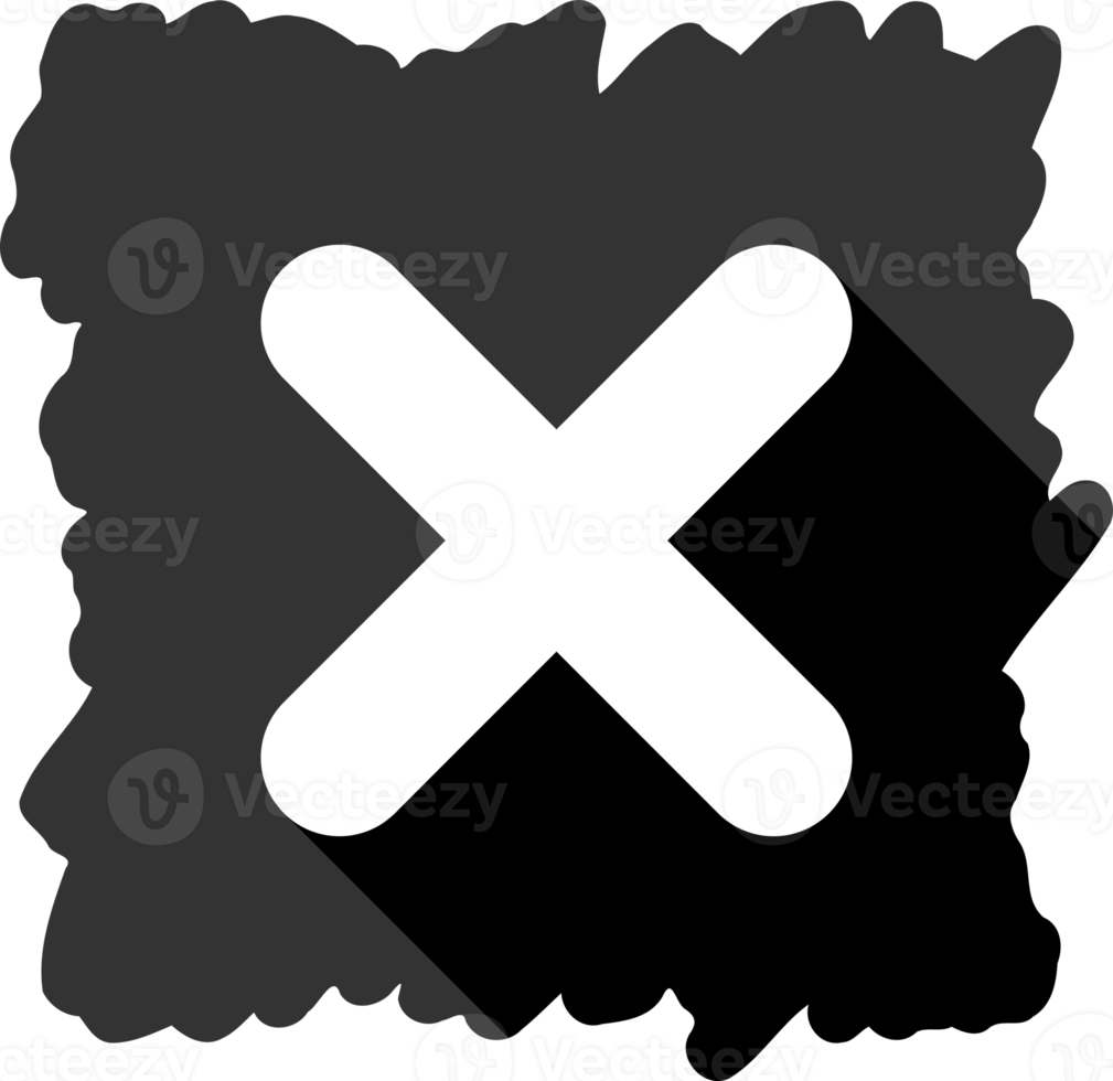 Black square wrong sign cross png