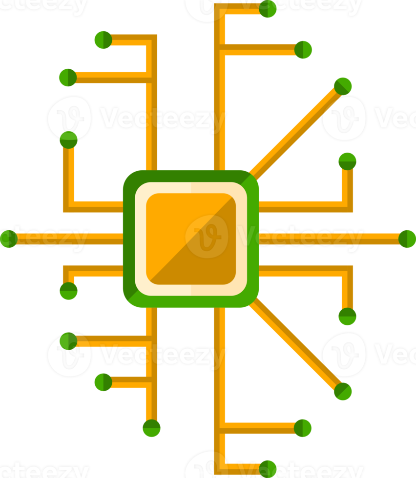 Yellow CPU icon png