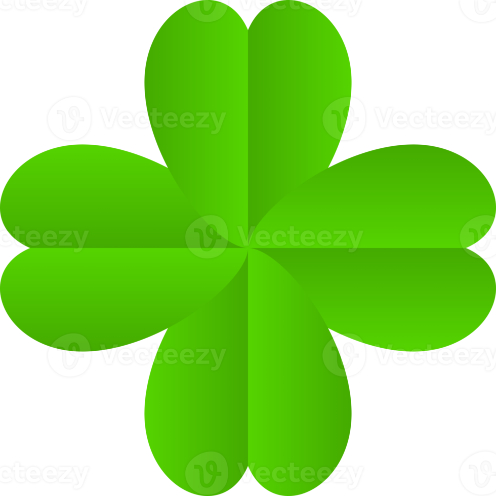 Four green clover leaf icon png