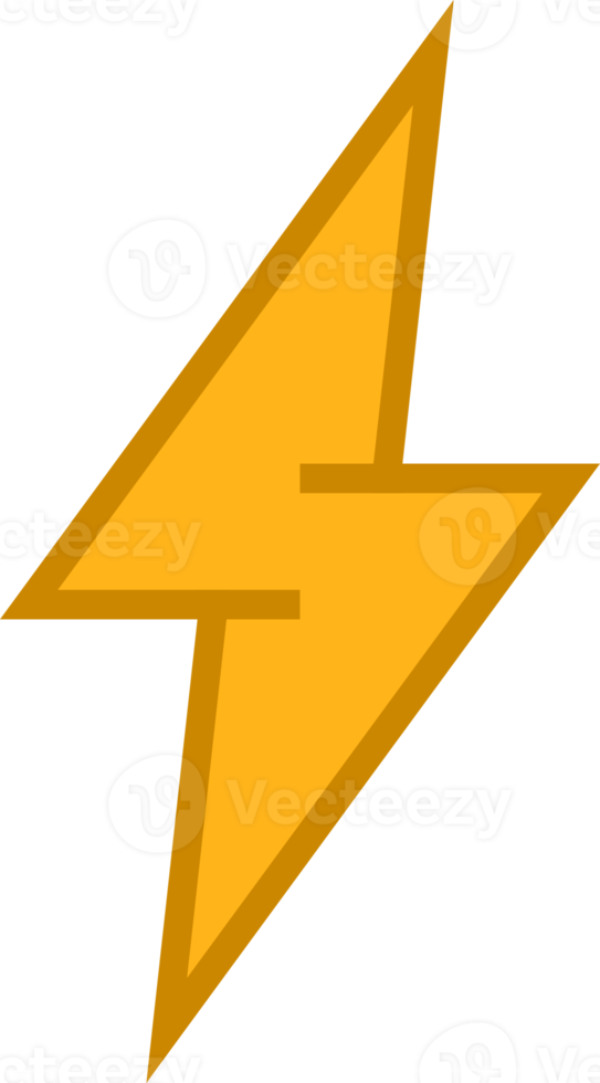 Electric thunder bolt yellow icon png