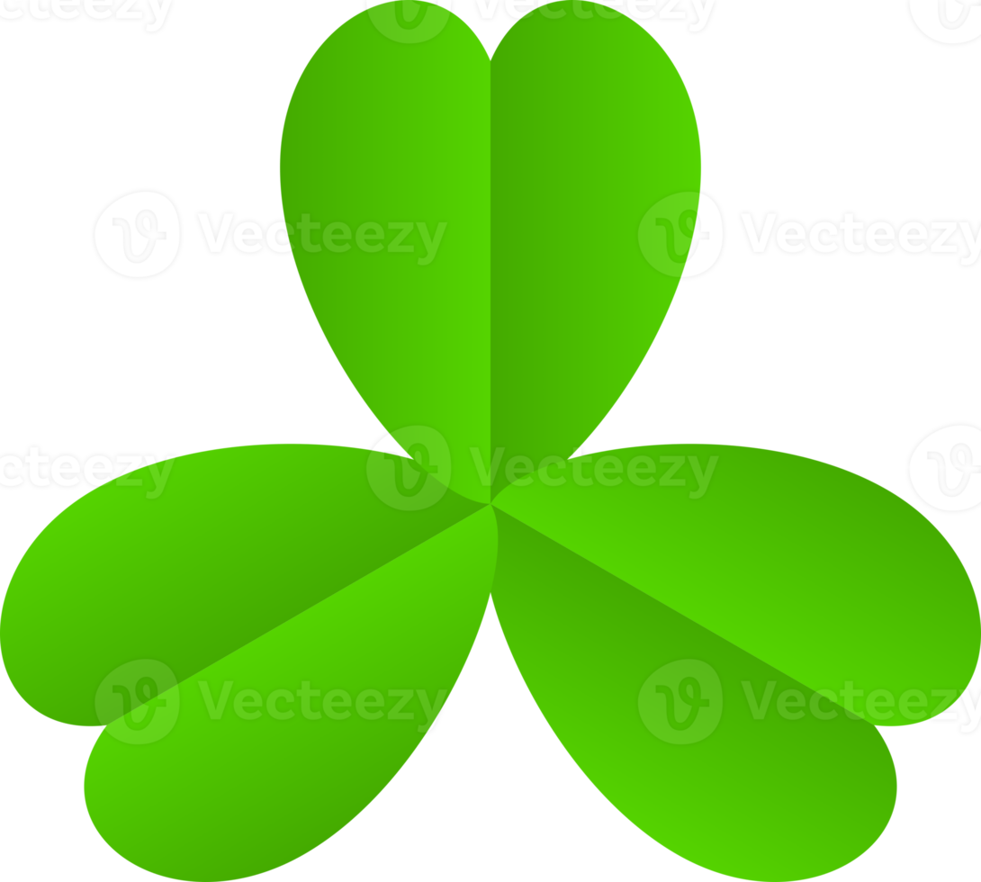 Green three clover leaf png