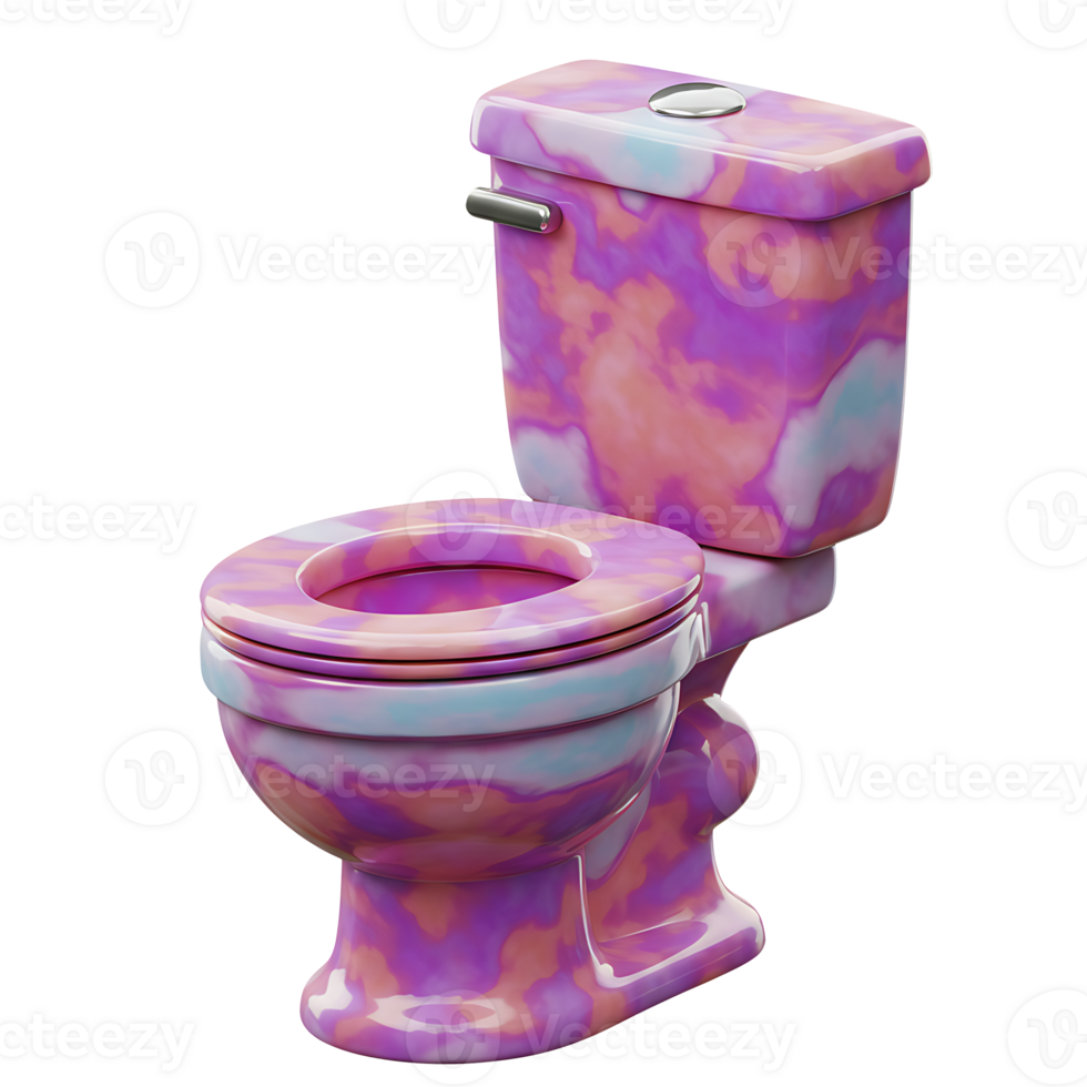 Unique colorful toilet with abstract pattern illustration in a modern and creative design png