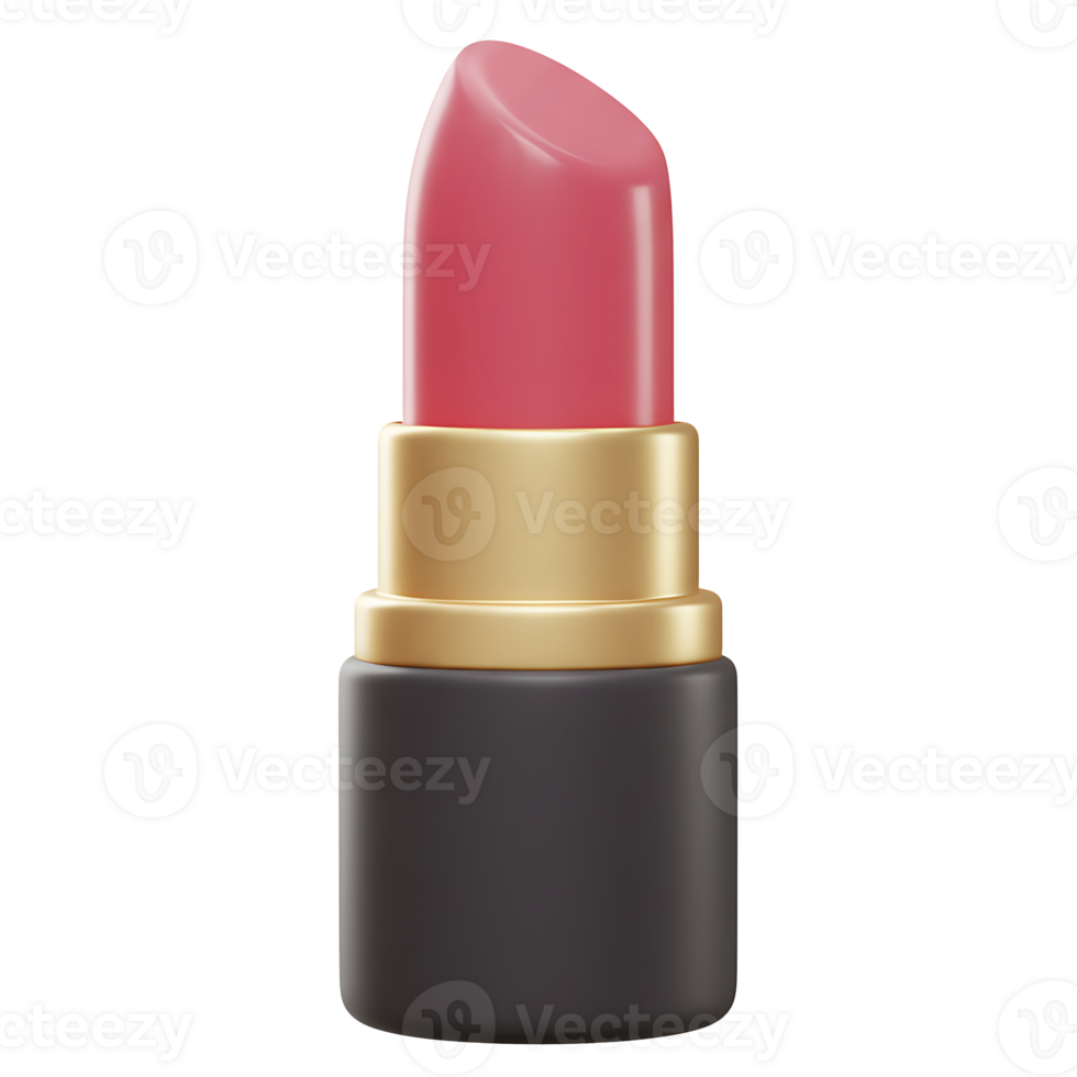 Luxurious pink lipstick in 3d rendering representing beauty and cosmetics products png