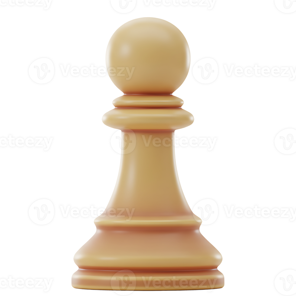 Isolated 3d render of a chess pawn depicting strategy and competition concepts png