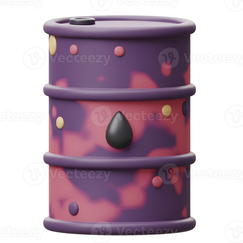 3d rendered oil barrel with camouflage design and a black droplet symbol emphasizing petroleum png