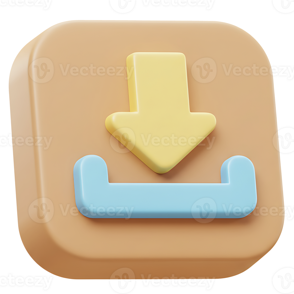 3d rendered download icon illustrating digital data transfer and information sharing concepts png