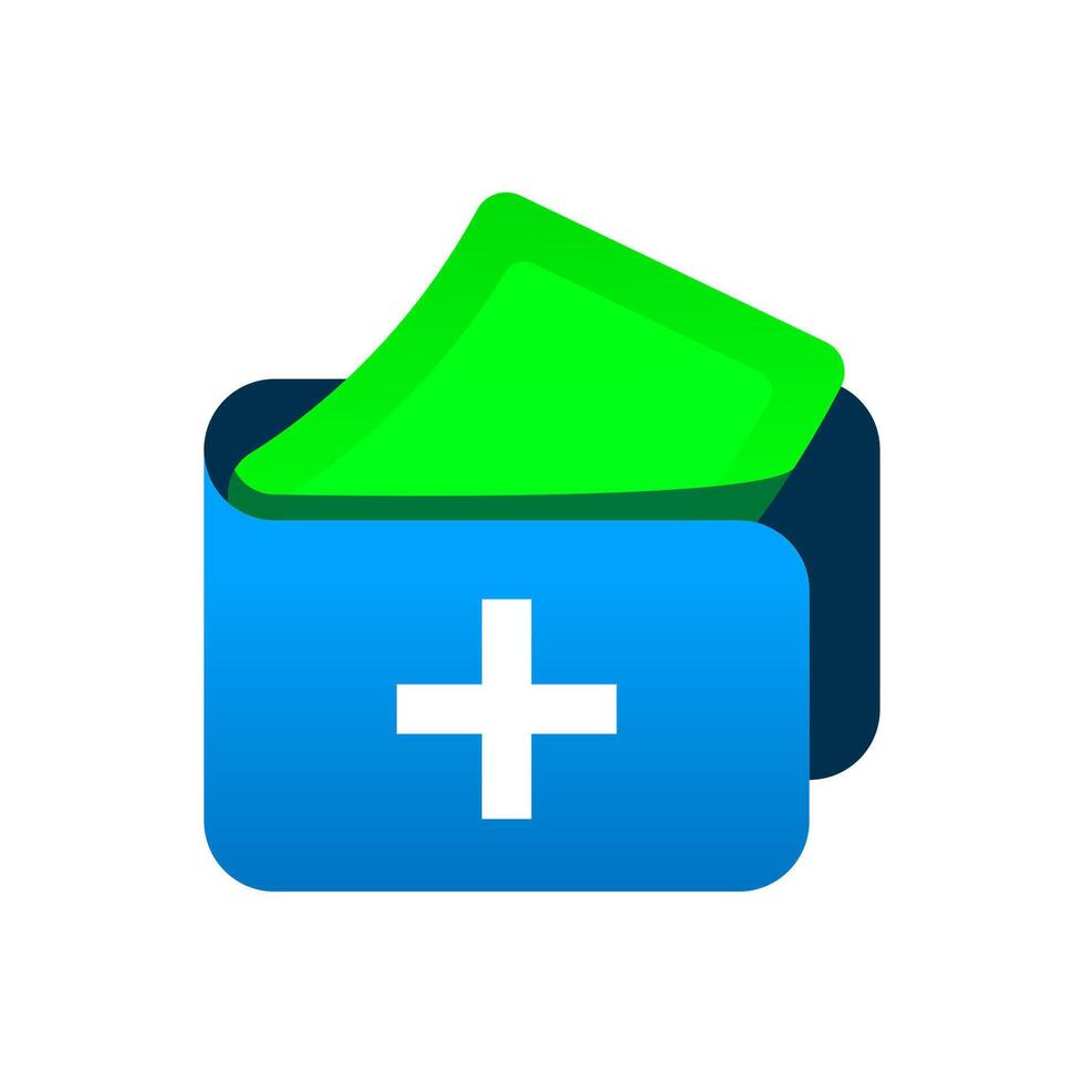 illustration of modern wallet with money bills and plus sign. top up, add funds, or increase balance. gradient style icon for finance apps, digital wallets, fintech UI, and mobile payment interfaces vector