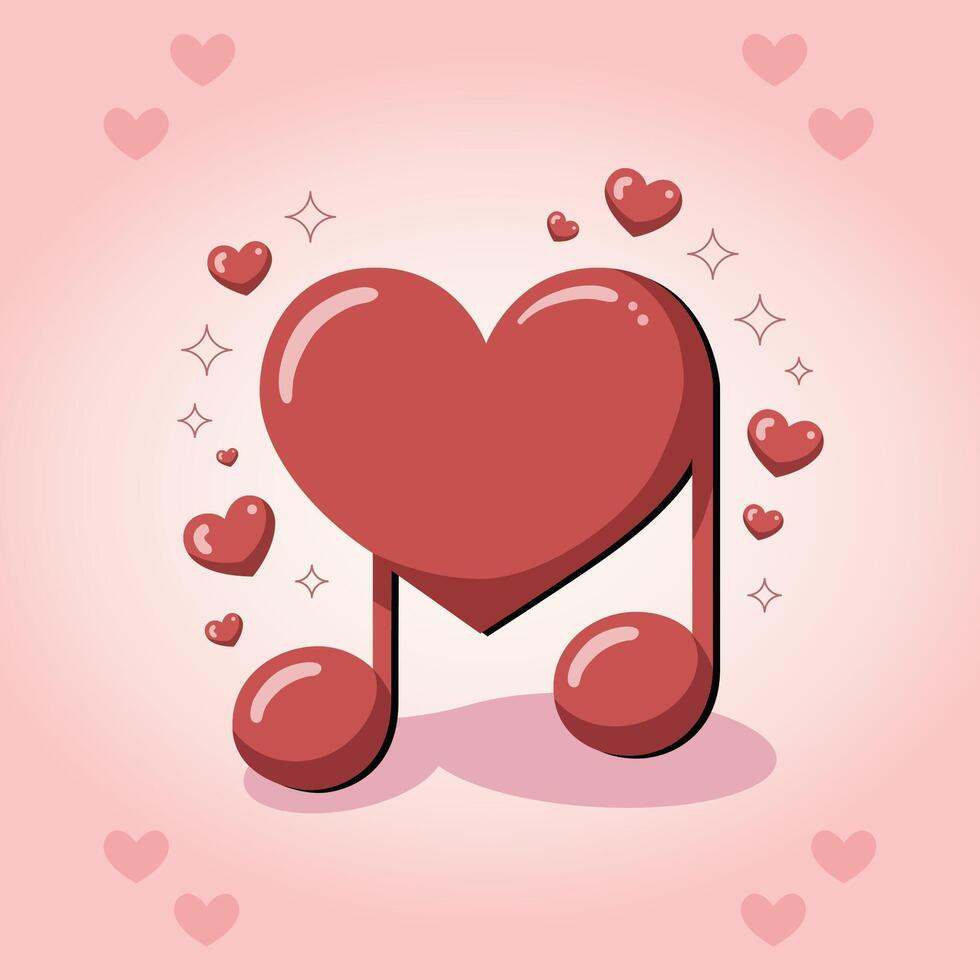 illustration of little love note vector
