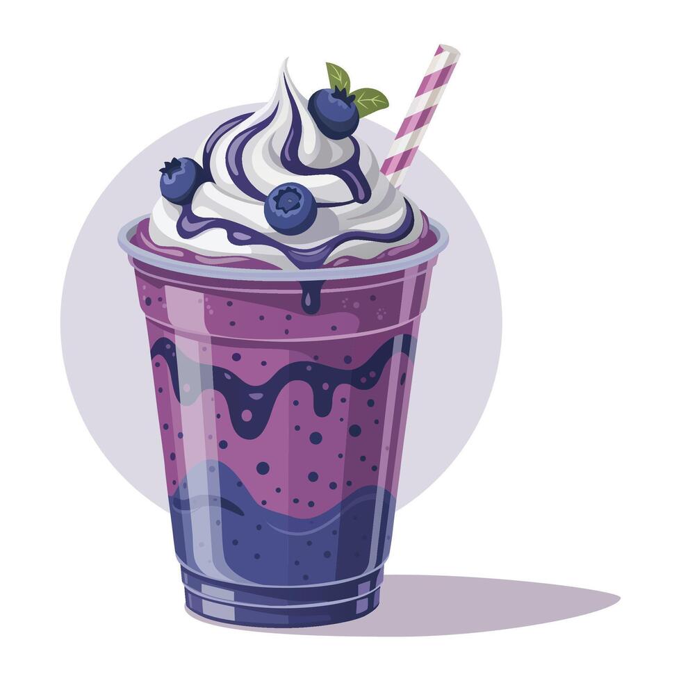 Illustration of Purple Smoothie with Whipped Cream for drink vector