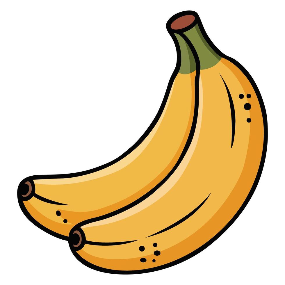 Delicious and healthy banana illustration vector