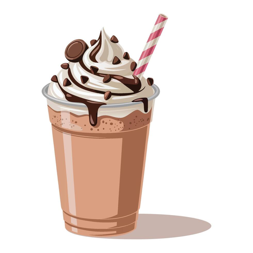 Delicious Chocolate Shake With Realistic Chocolate Filling vector