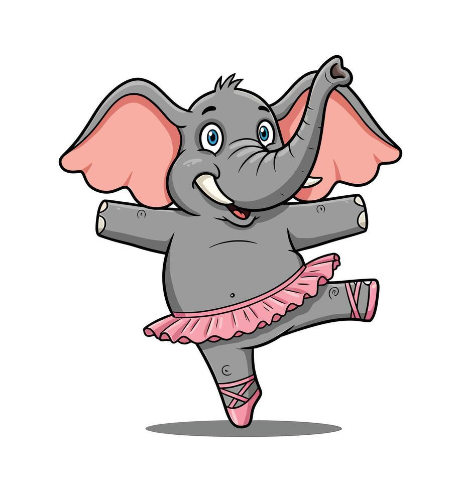 Funny Elephant Ballerina Clipart vector