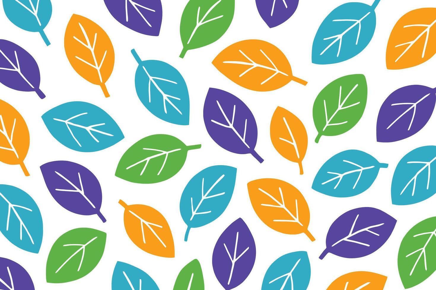 Bright Leaf Pattern on White vector