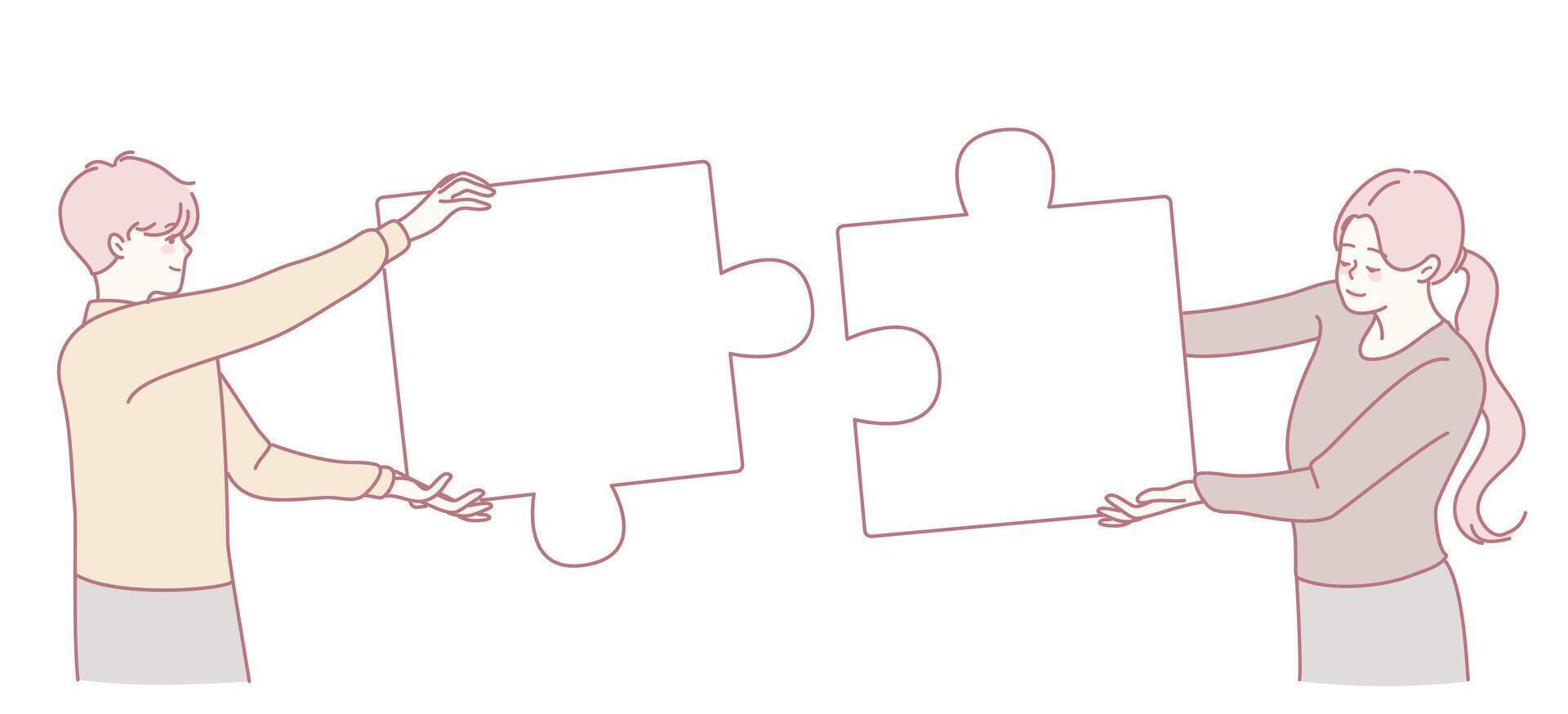 Connection and Collaboration Representation Using Puzzle Pieces as a Symbolic Concept vector